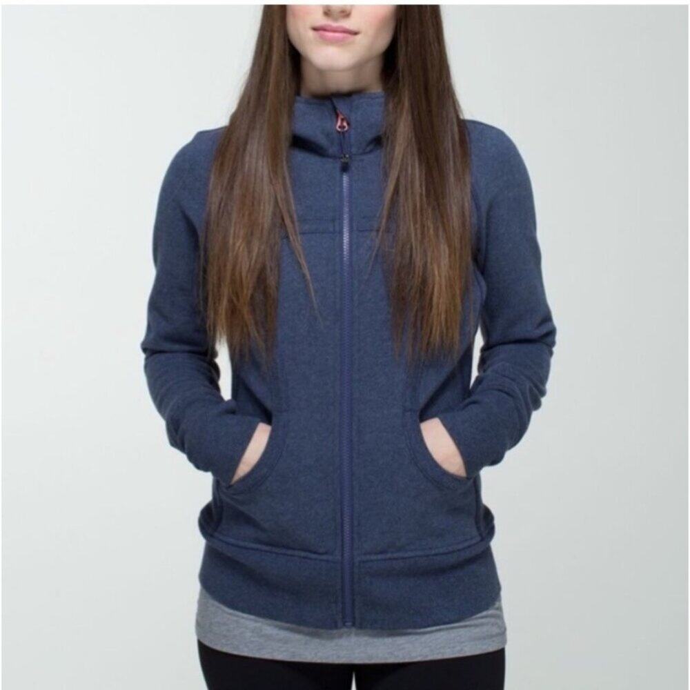 Lululemon Scuba Hoodie‎ II Heathered Cadet Blue/Beachscape Multi Size 6